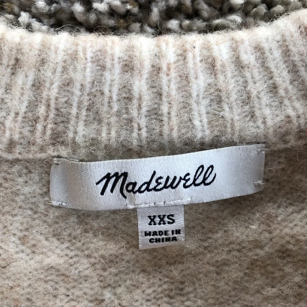 Madewell Cedarbrook Pullover Sweater Women Size XXS Colorblock Heather Wool Knit